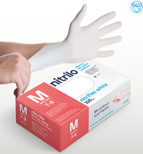 Gants Nitrile Rose sans poudre