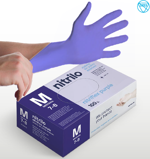 Gants Nitrile Rose sans poudre