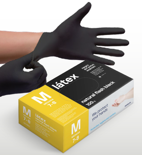 Gants latex Noir sans poudre
